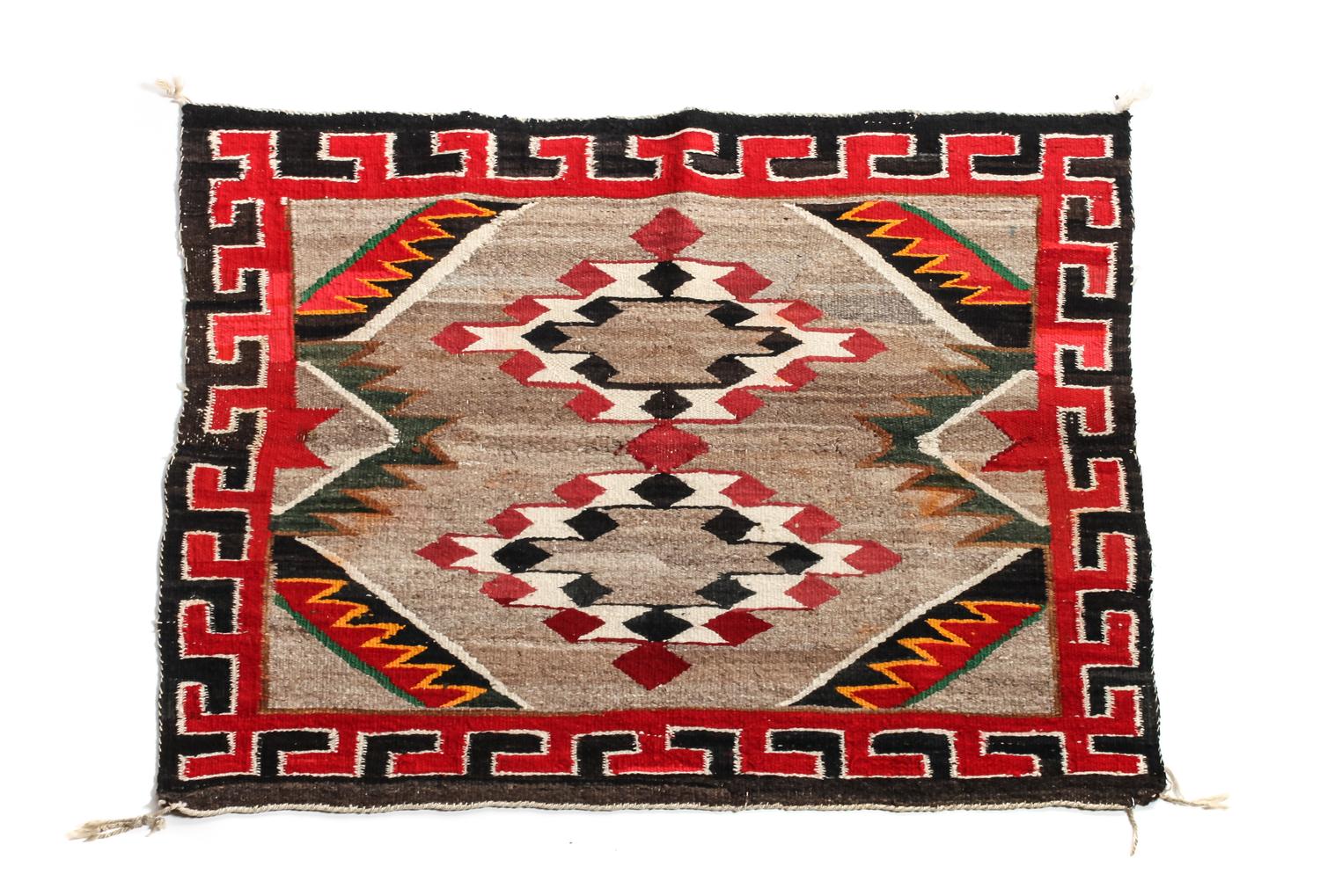 Navajo Red Mesa Sunday Saddle Blanket 37 x 28 1/2 inches