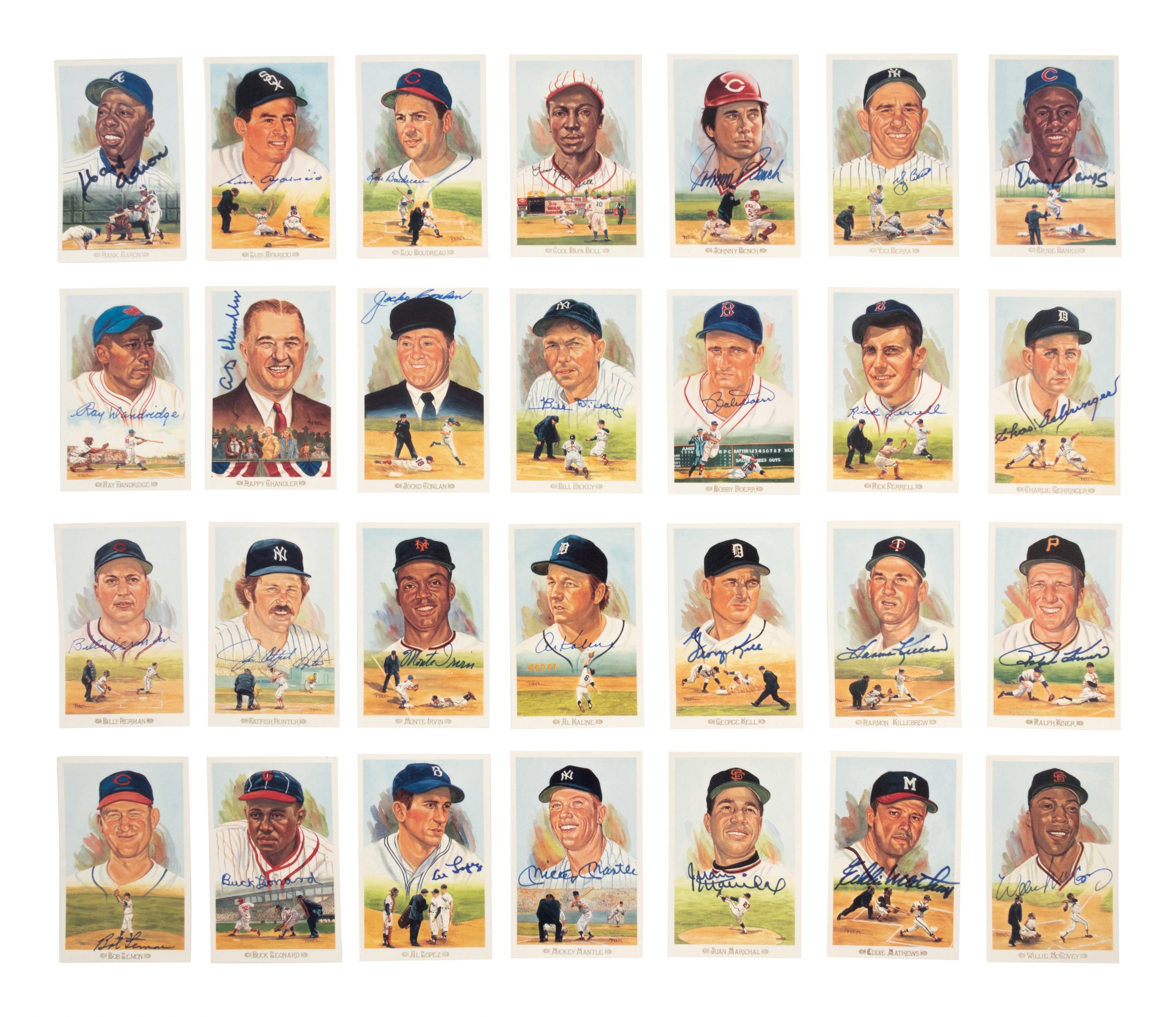 A Group of 40 Signed Perez-Steele Celebration Baseball Postcards,