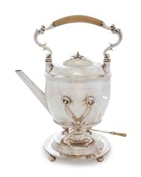 A George III Silver Kettle on Lampstand