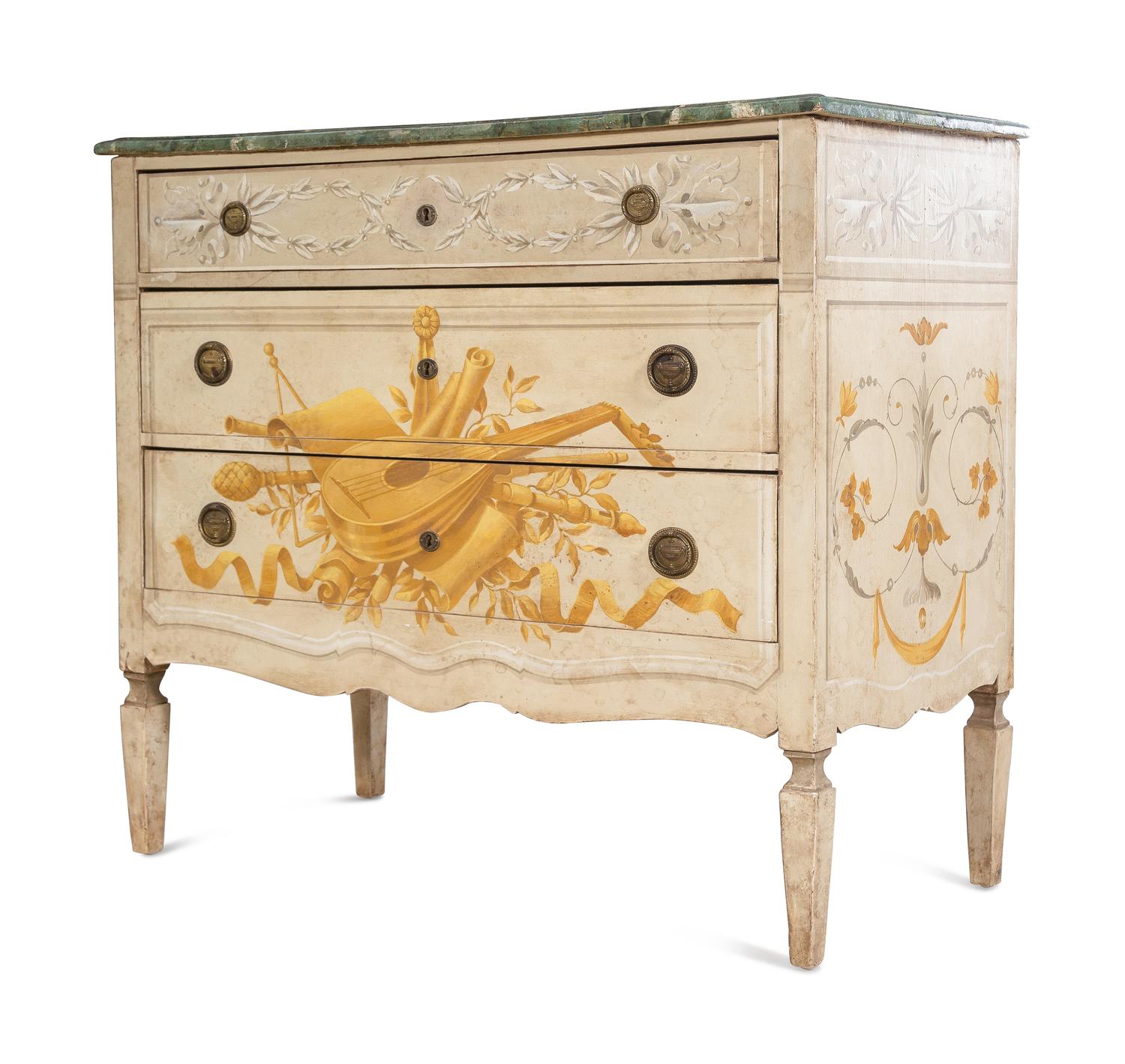 A Matched Pair of Italian Painted Bedside Tables