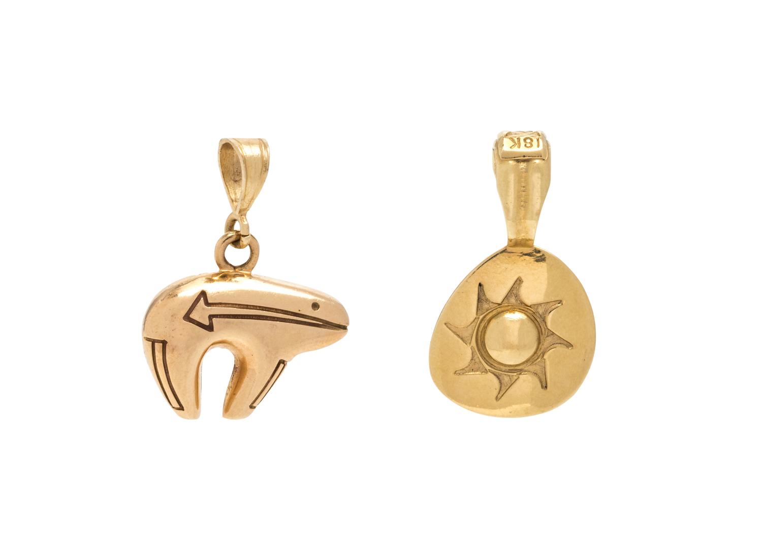 COLLECTION OF YELLOW GOLD PENDANTS