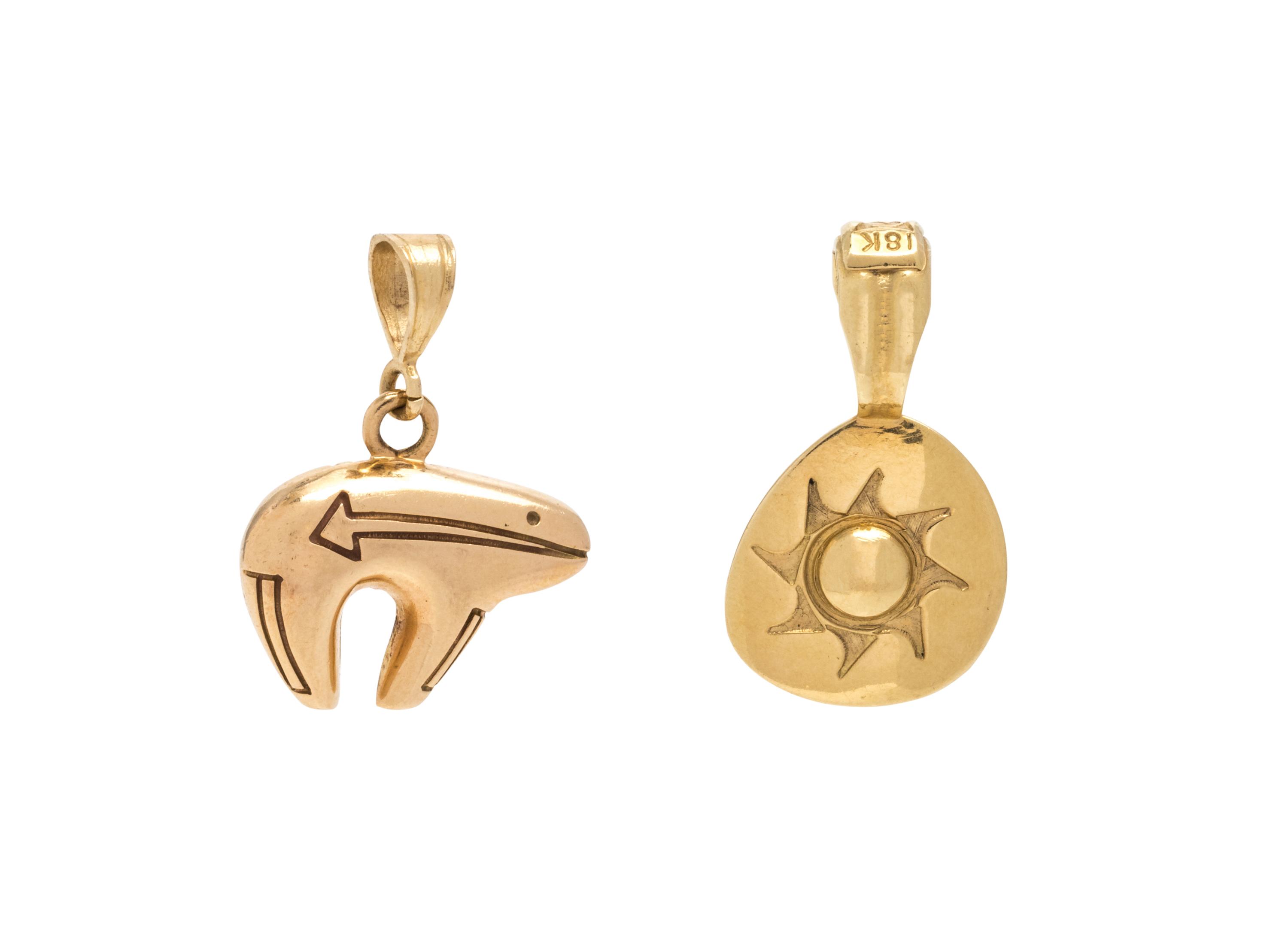 COLLECTION OF YELLOW GOLD PENDANTS