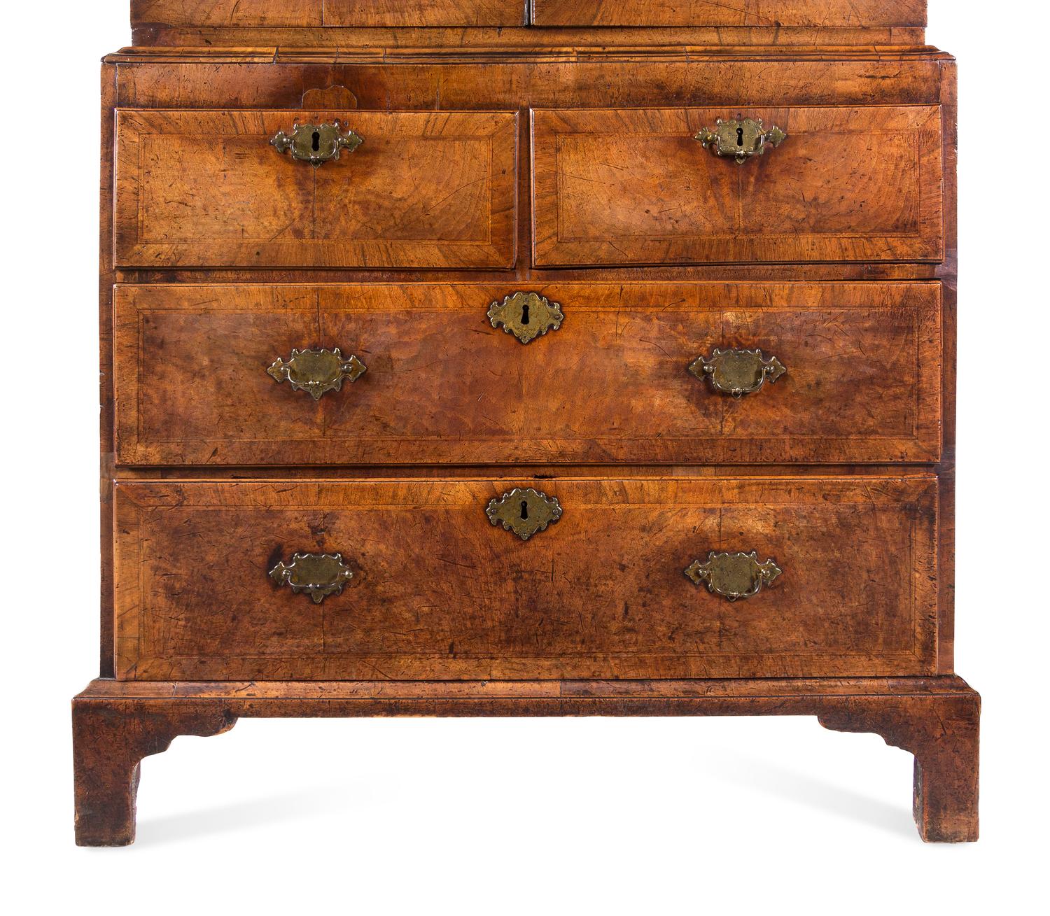 A George II Burl Walnut Bookcase