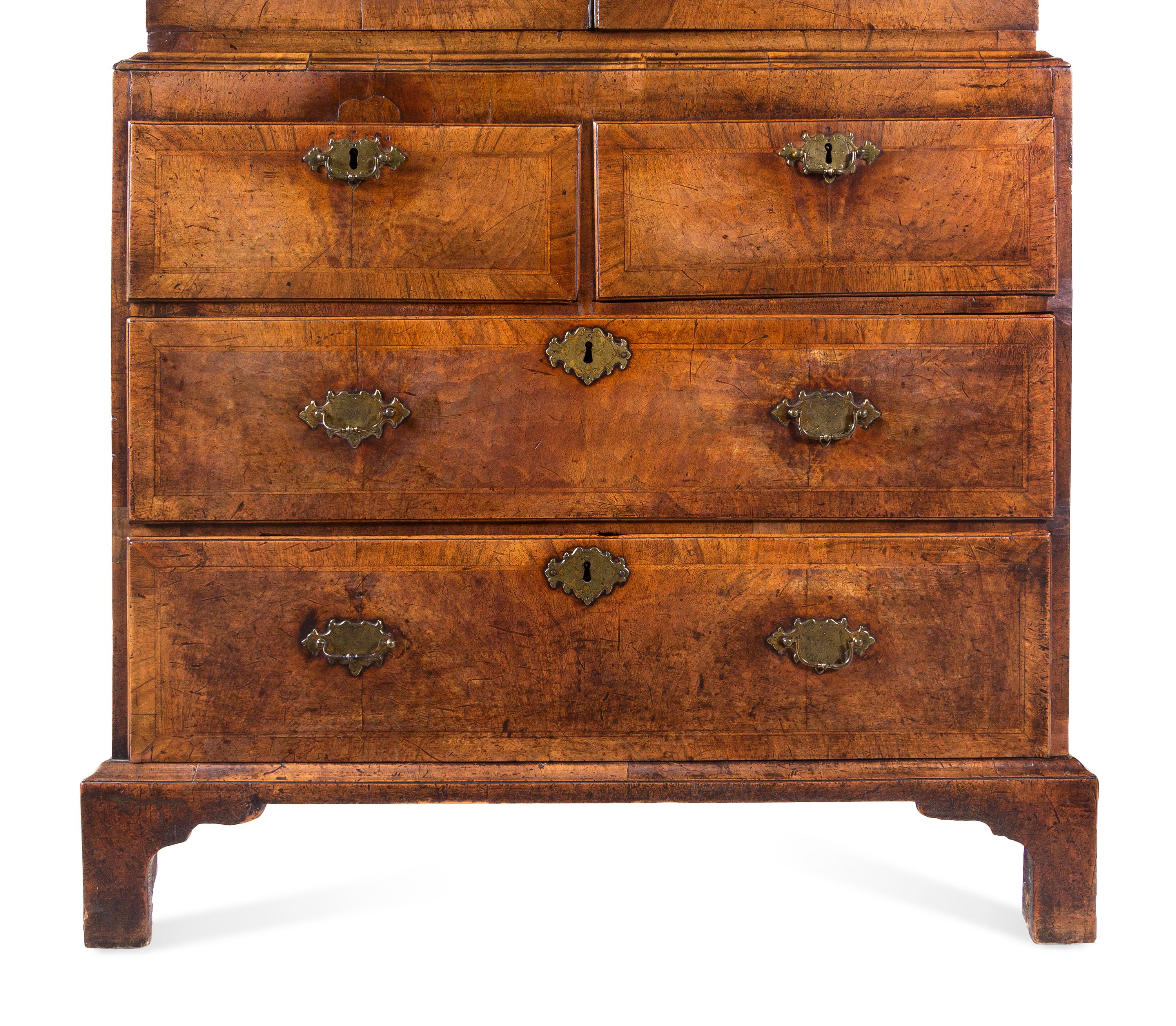 A George II Burl Walnut Bookcase