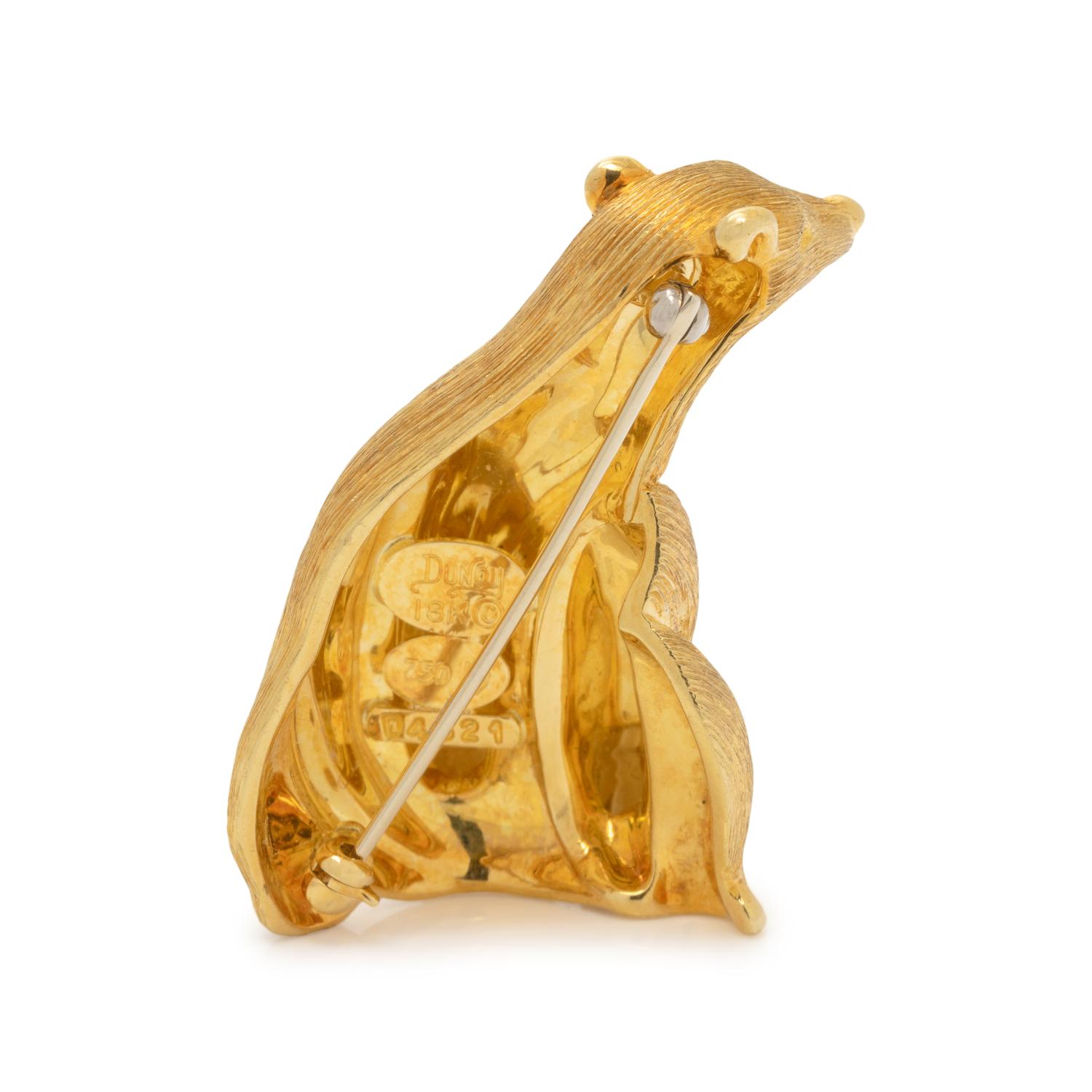 HENRY DUNAY, YELLOW GOLD BEAR BROOCH