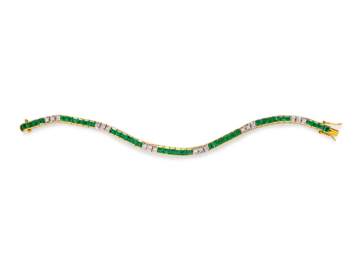 EMERALD AND DIAMOND BRACELET