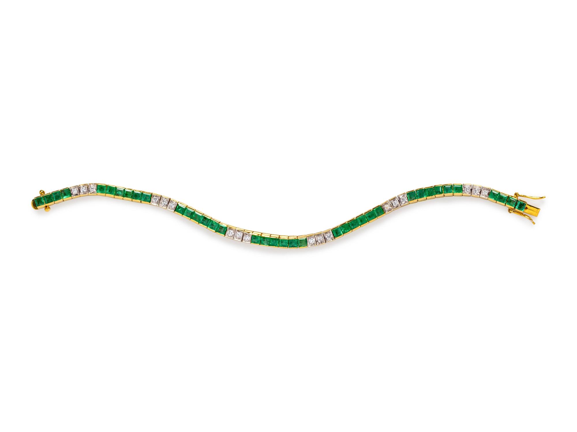 EMERALD AND DIAMOND BRACELET