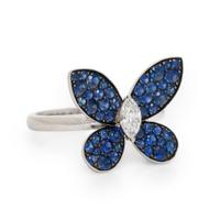 Graff, Diamond, Sapphire, and White Gold Butterfly Ring