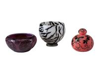 Three Art Glass Vessels