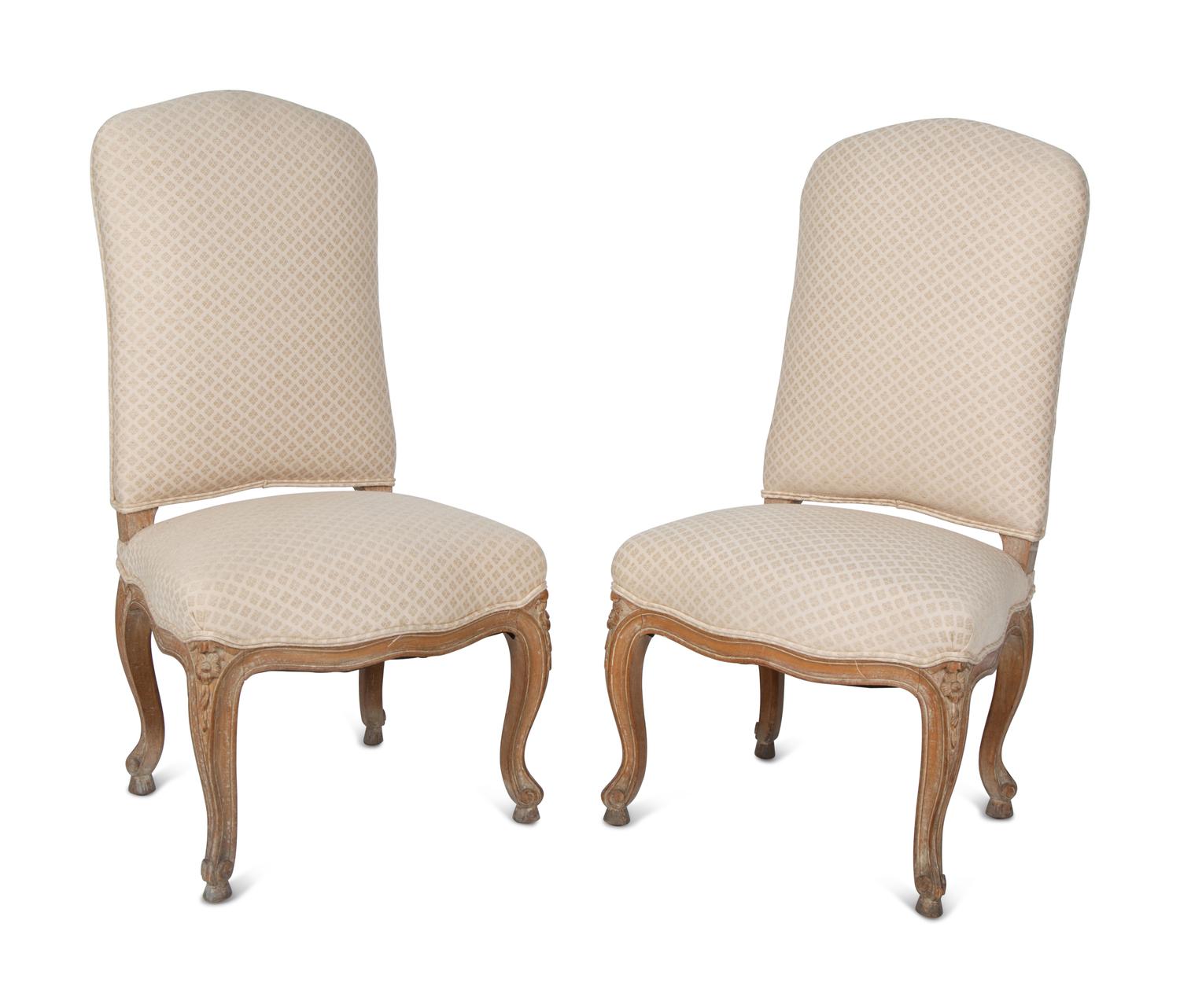 A Pair of Louis XV Style Painted Chauffeuses — LATE 19TH/EARLY 20TH CENTURY