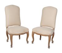 A Pair of Louis XV Style Painted Chauffeuses — LATE 19TH/EARLY 20TH CENTURY