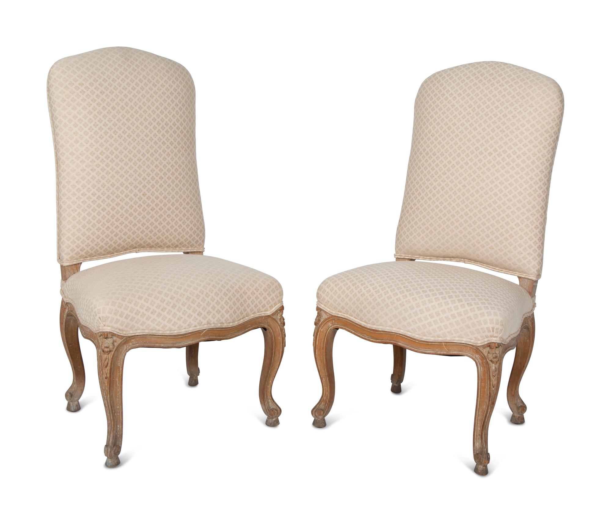 A Pair of Louis XV Style Painted Chauffeuses — LATE 19TH/EARLY 20TH CENTURY