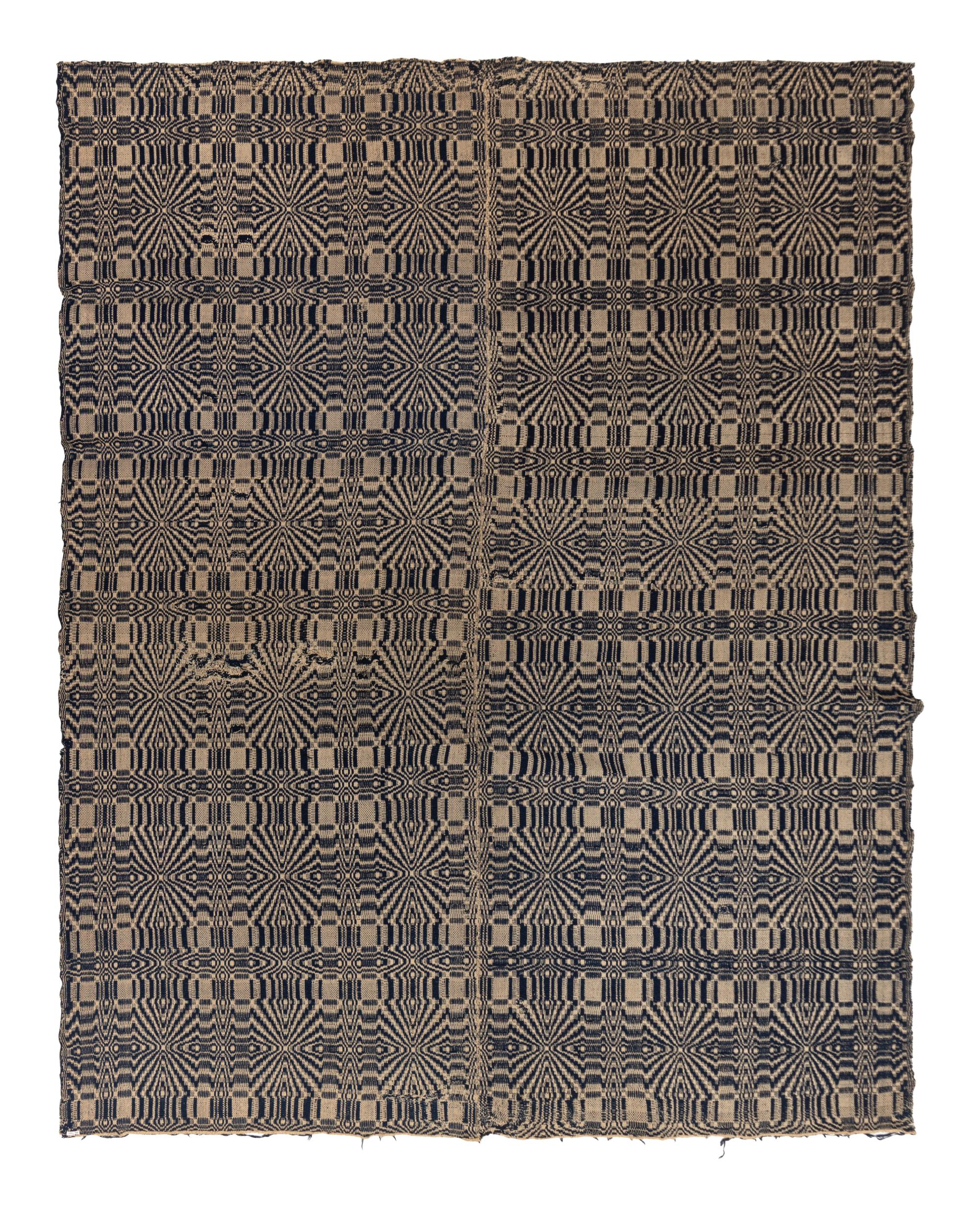 Two Cotton and Wool Jacquard Coverlets