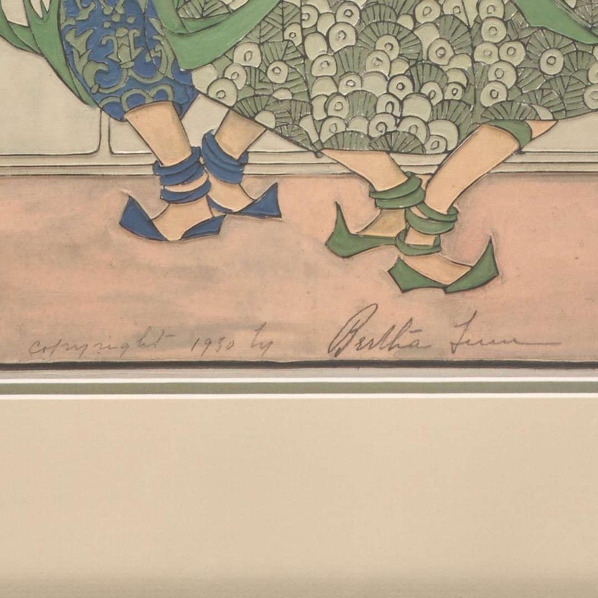 Bertha Boynton Lum 版畫一幅 (American b.1869-d.1954)