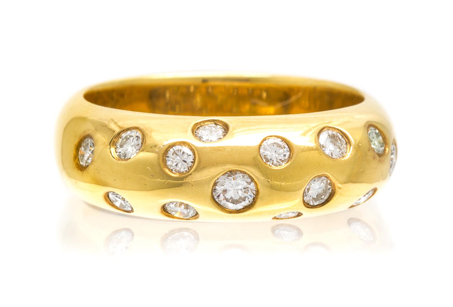 An 18 Karat Yellow Gold and Diamond Ring, 5.60 dwts.