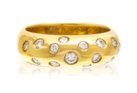 An 18 Karat Yellow Gold and Diamond Ring, 5.60 dwts.