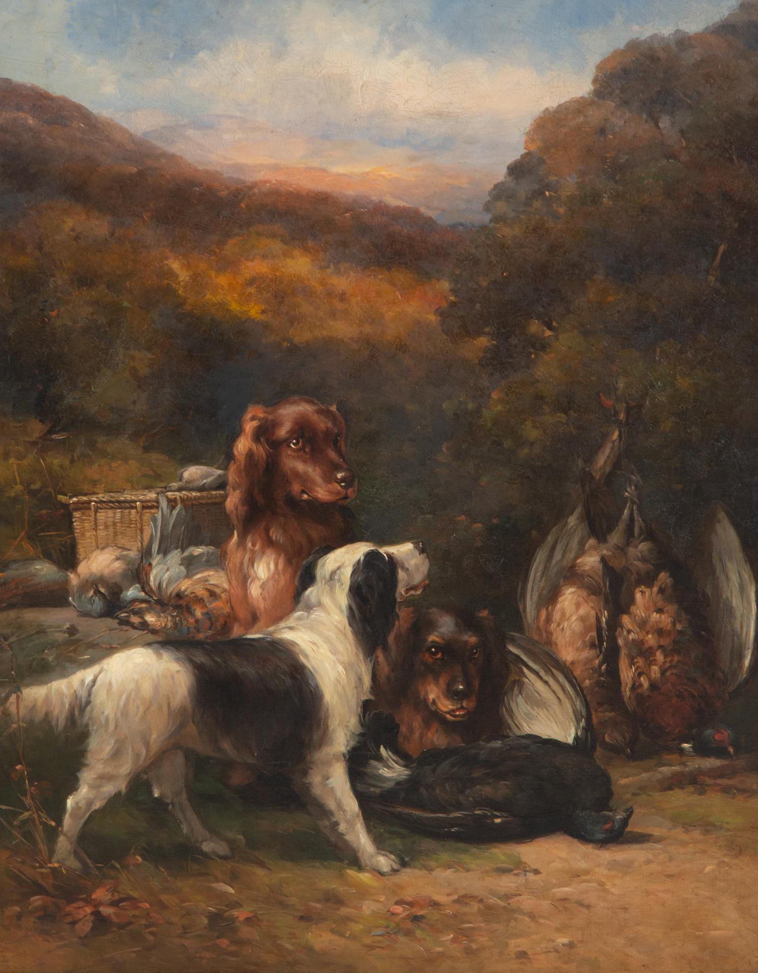 Three Dogs and Their Catch