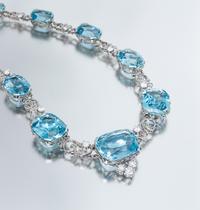 An Important Platinum, Aquamarine and Diamond Necklace, Tiffany & Co., Circa 1915, 55.90 dwts.