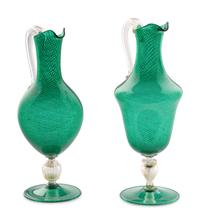 A Pair of Murano Hand Blown Glass Pitchers