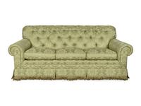 An E.J. Victor Silk Upholstered Three-Cushion Sofa