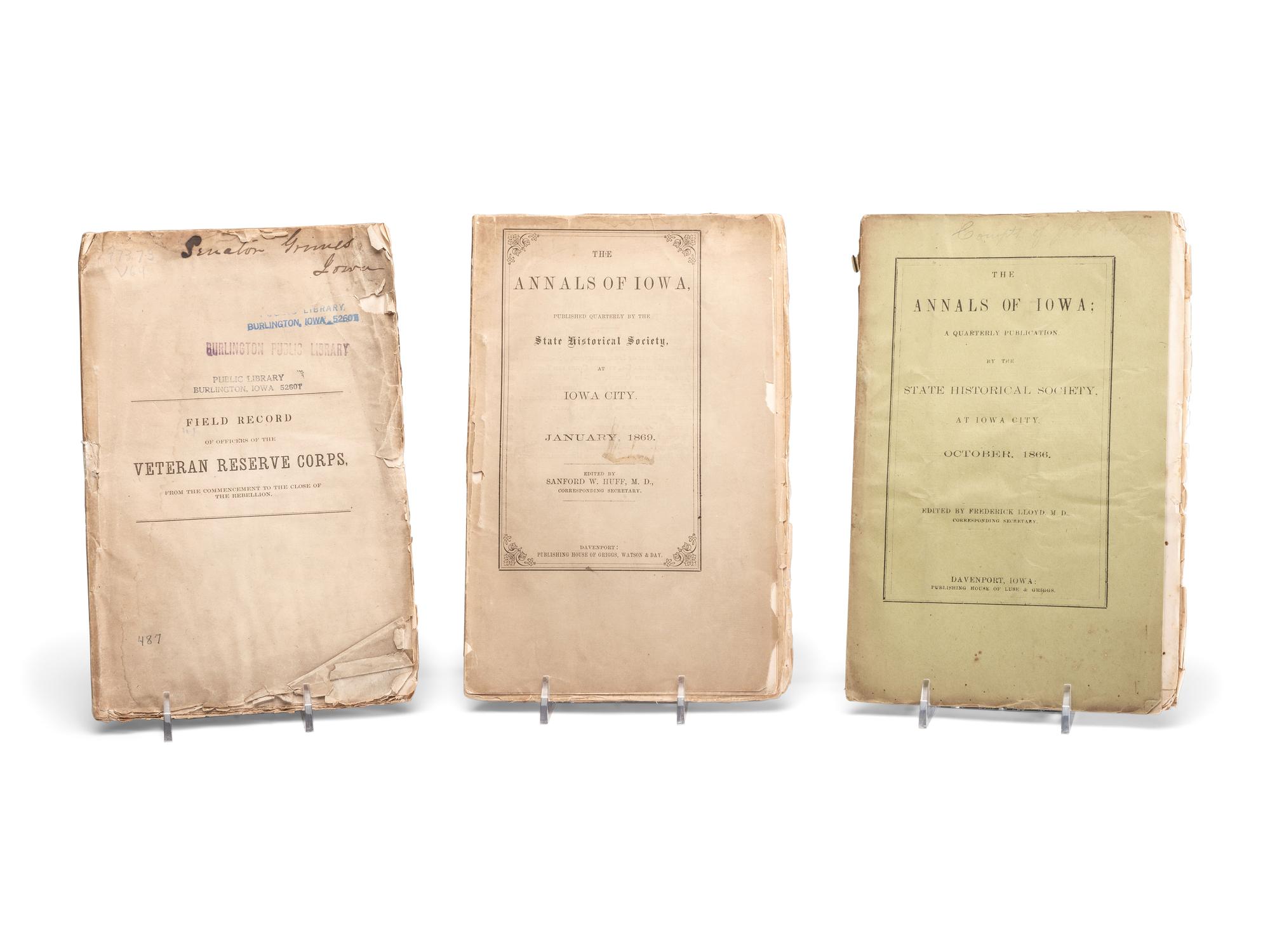 [CIVIL WAR - IOWA]. A group of regimental histories and rosters related to Iowa during the War, comprising: