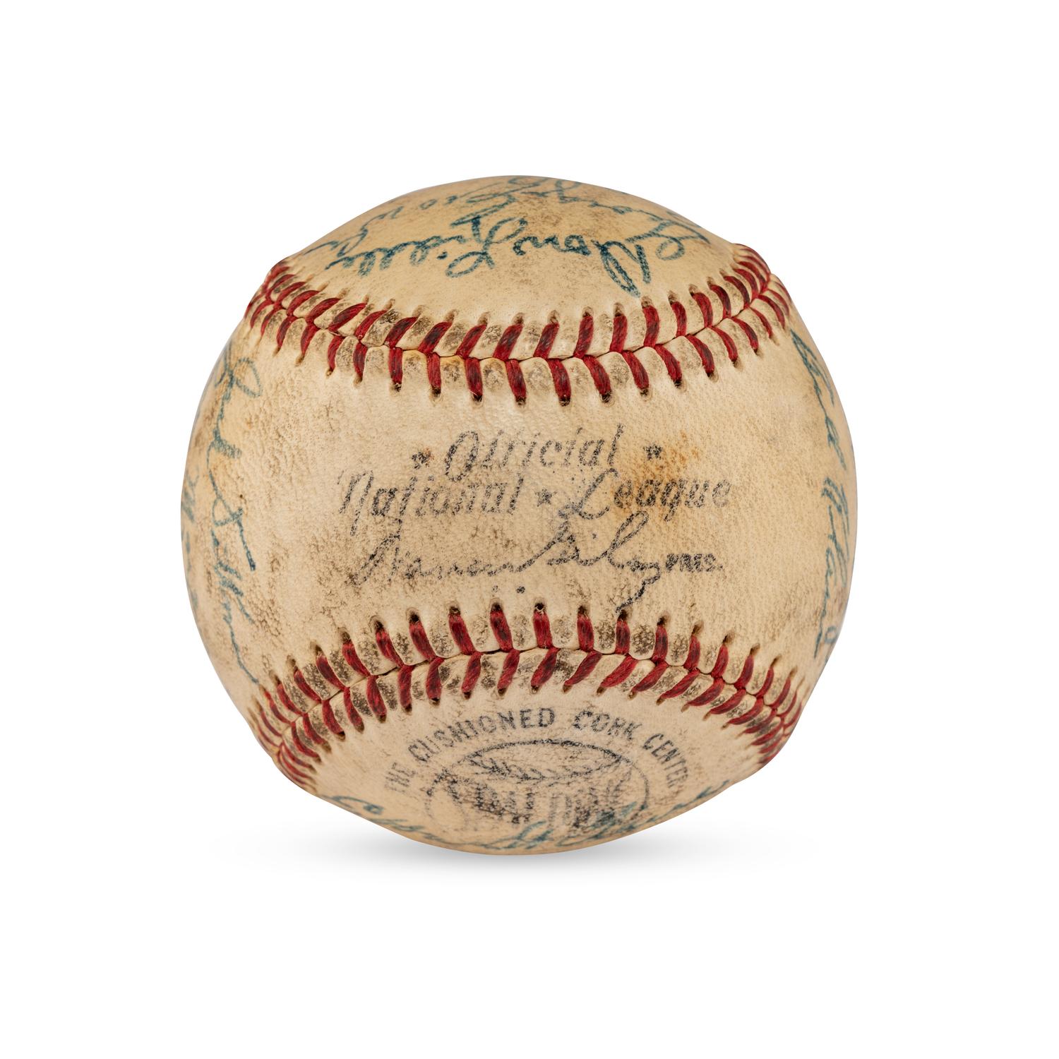 A 1953 Milwaukee Braves Team Signed Autograph Baseball