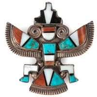 Zuni Mosaic Inlay Knifewing Pin / Brooch