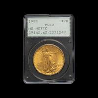 A 1908 Saint Gaudens $20 Gold Coin (PCGS MS62)