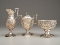 Three S. Kirk & Son Coin Silver 'Castle Pattern' Articles