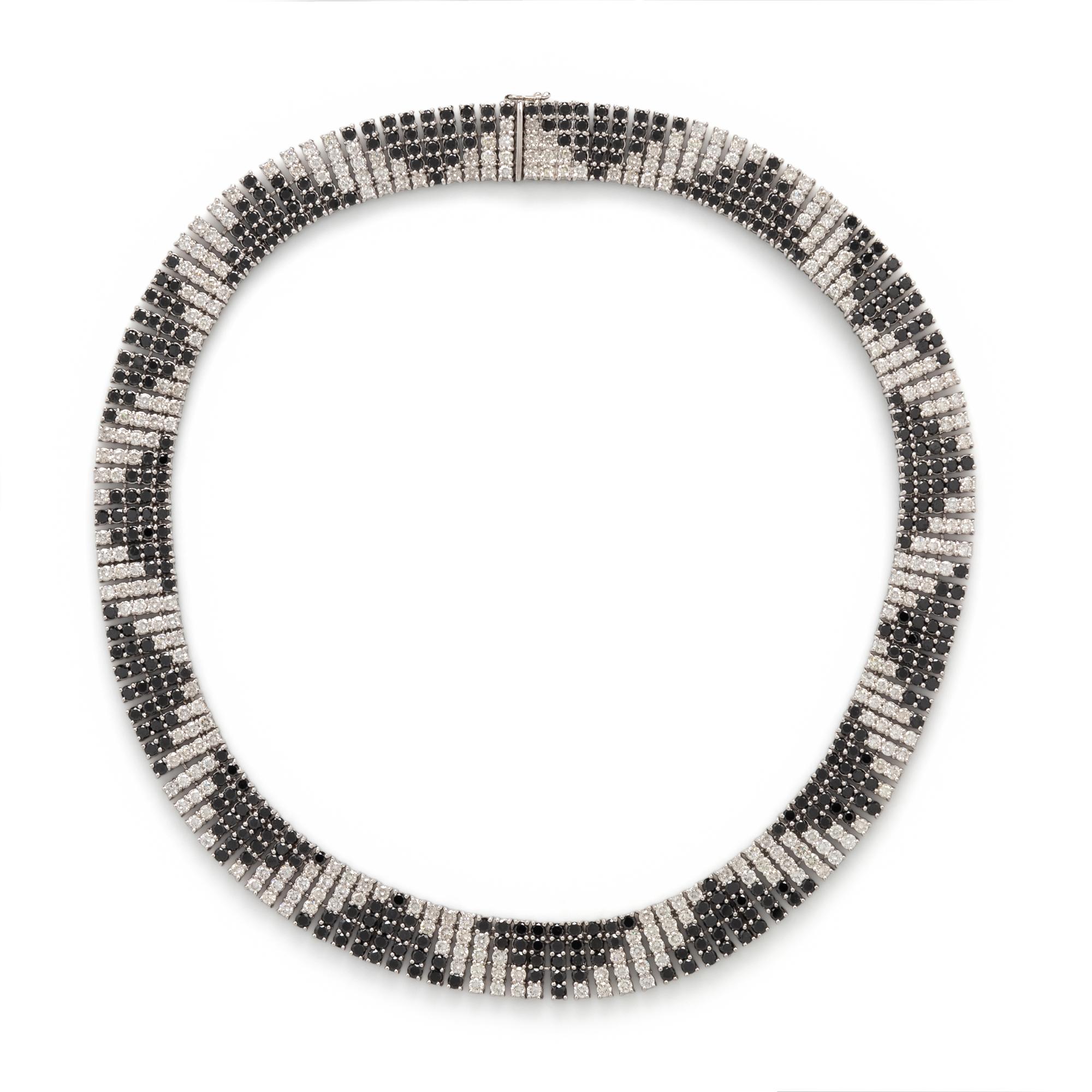 DIAMOND AND BLACK DIAMOND NECKLACE