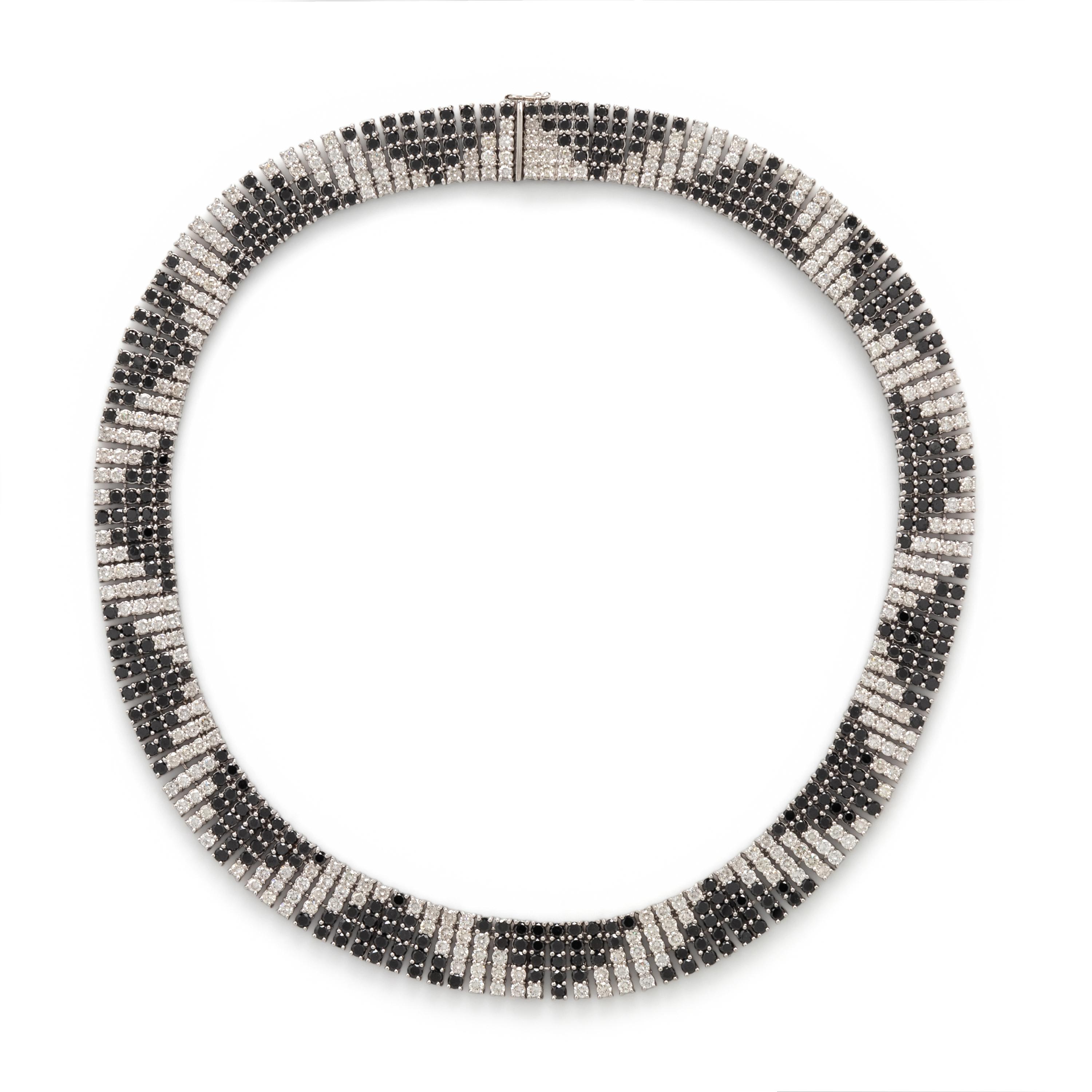 DIAMOND AND BLACK DIAMOND NECKLACE