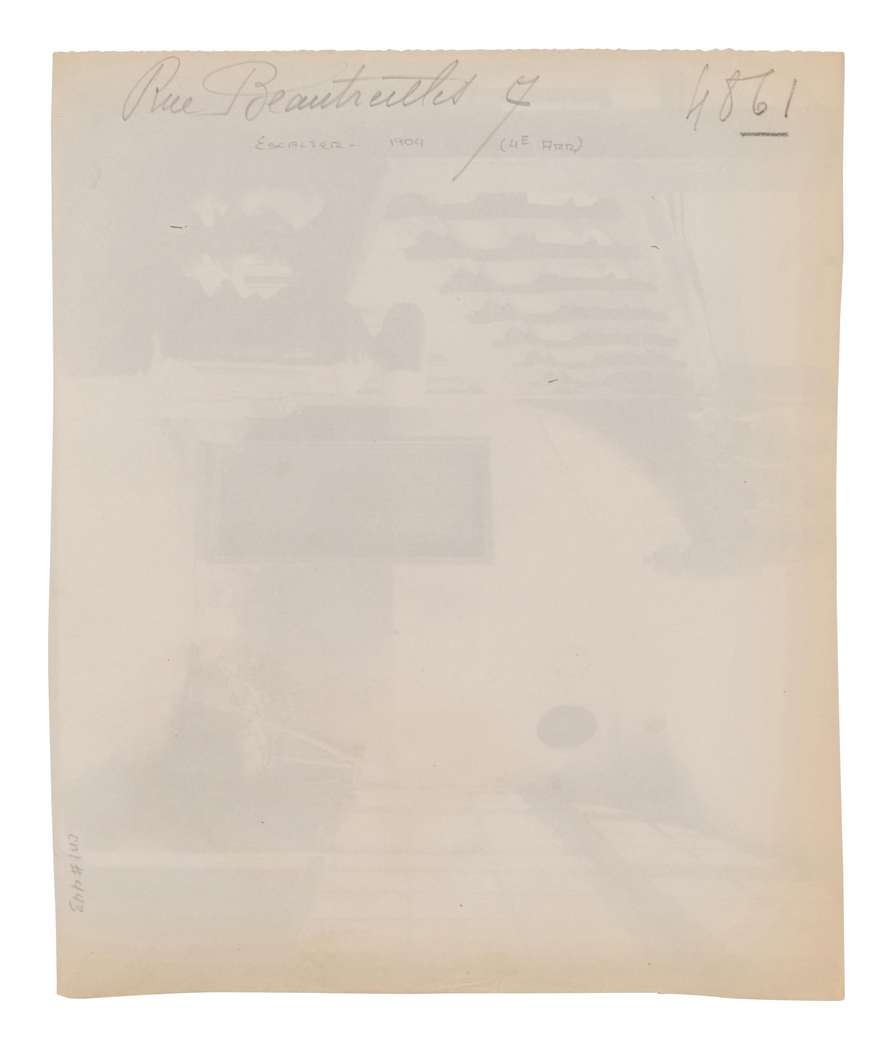 A group of three photographs ( Escalier, rue Beautreilles 7, 1904 (4e arr) , 1903-1904; Hôtel de Beauffremont, rue de Grenelle 87 , 1901; Hôtel de Grancry, 83 rue Richelieu , 1907)