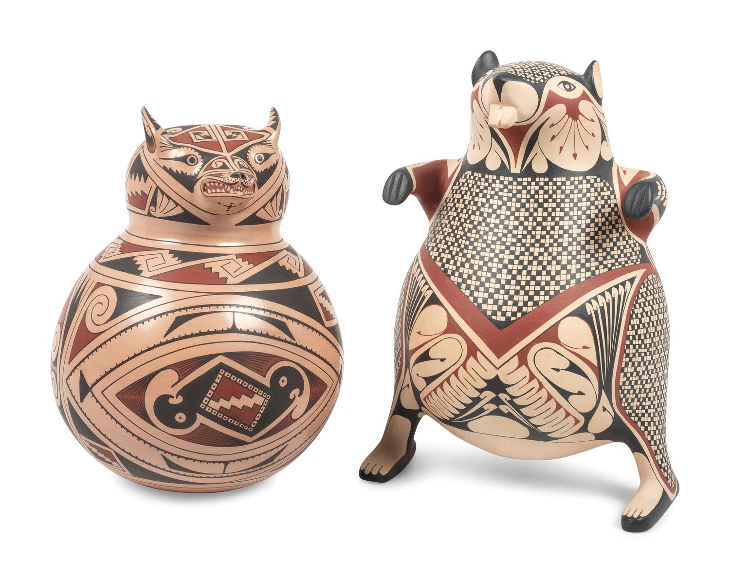 Pottery Badger and Racoon