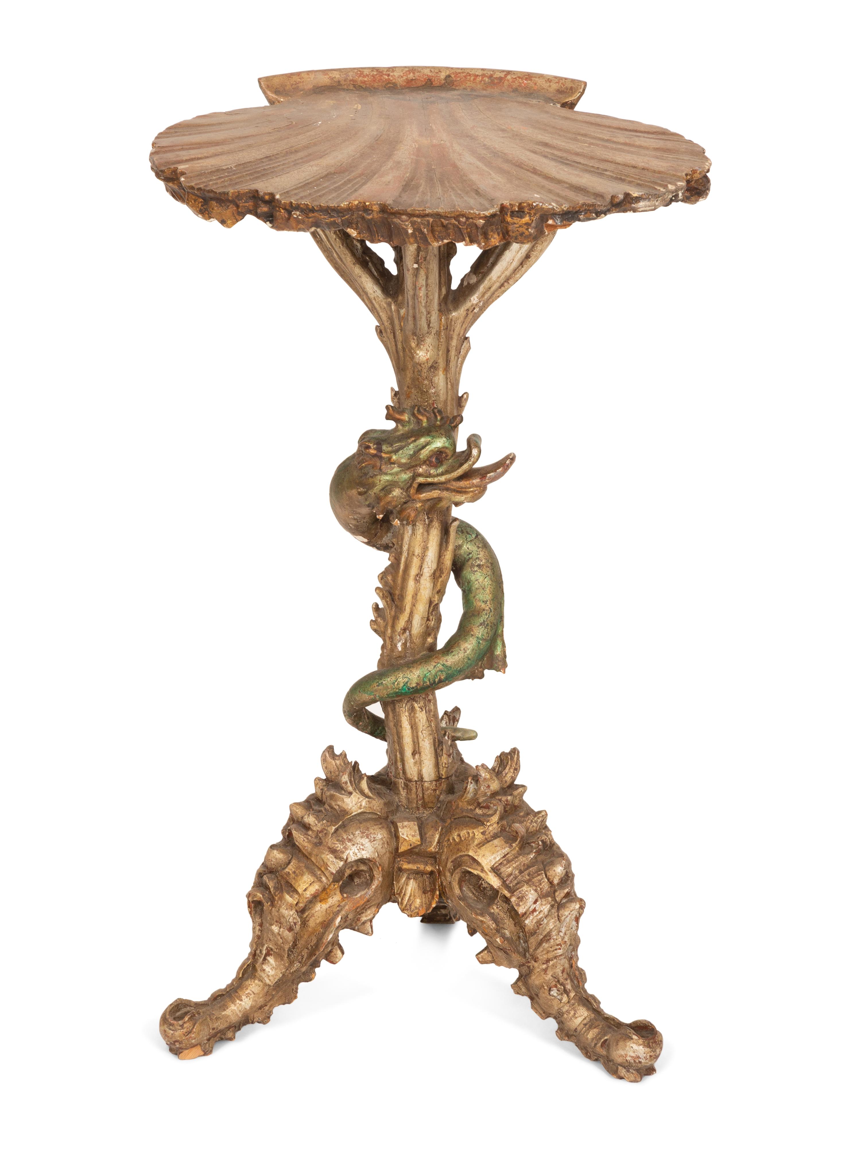 A Venetian Style Carved 'Grotto' Side Table