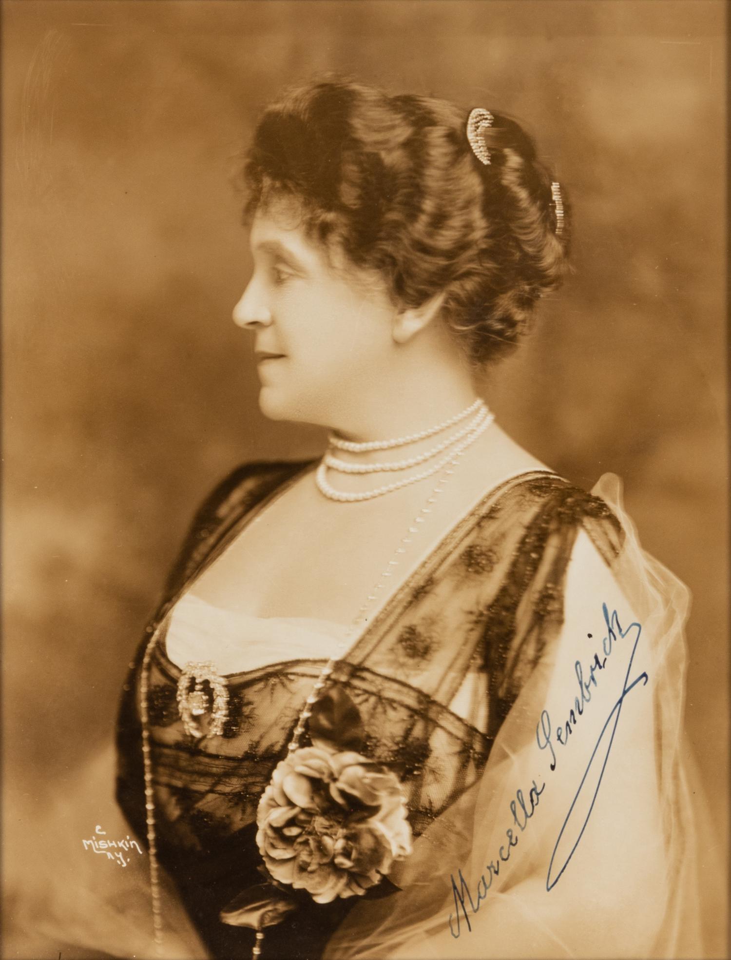 [19TH AND 20TH-CENTURY OPERA SINGERS]. A group of 8 photographs, cabinet photographs, cartes de visite, or photographic postcards of opera singers from the 1890s-1900s, most signed, comprising images of: