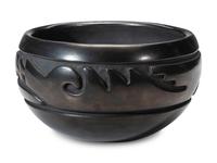 Carved Blackware Pottery Bowl