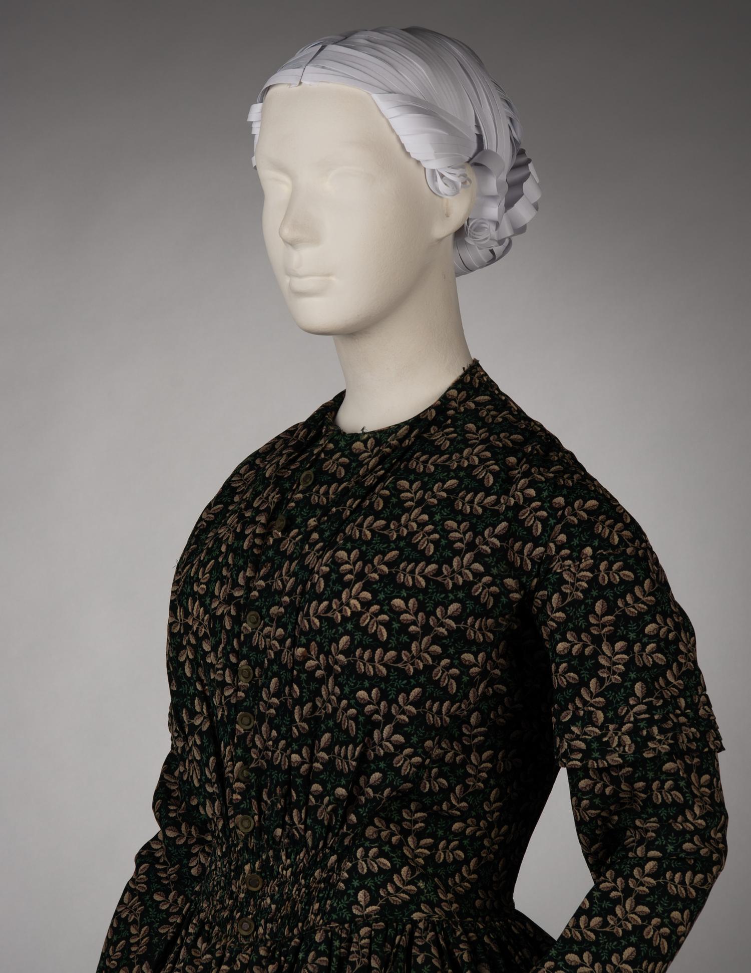 Printed Wool Day Dress, 1840s