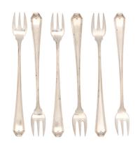 A Set of Twelve American Silver Oyster Forks, Whiting Mfg. Co., New York, NY, Early 20th Century, Lady Baltimore pattern