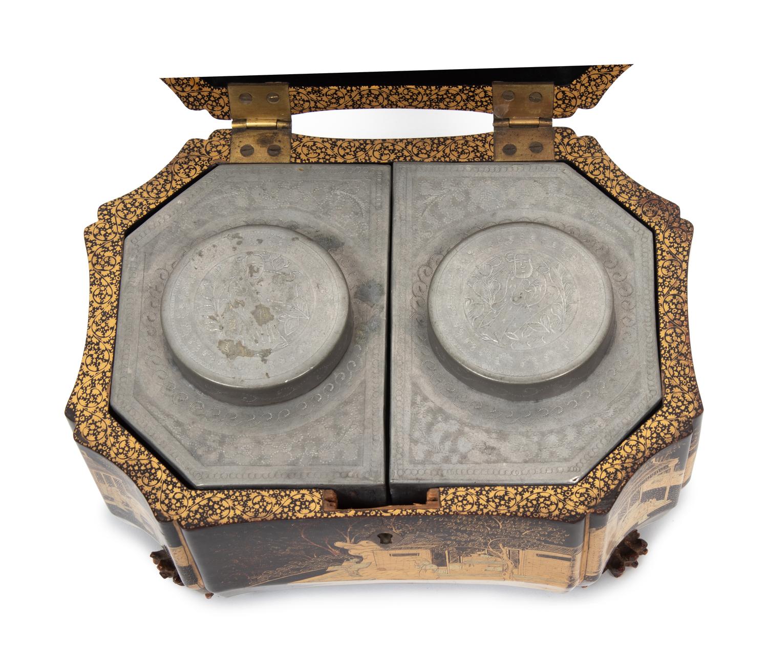 A Chinese Export Lacquer Tea Caddy — 19TH CENTURY