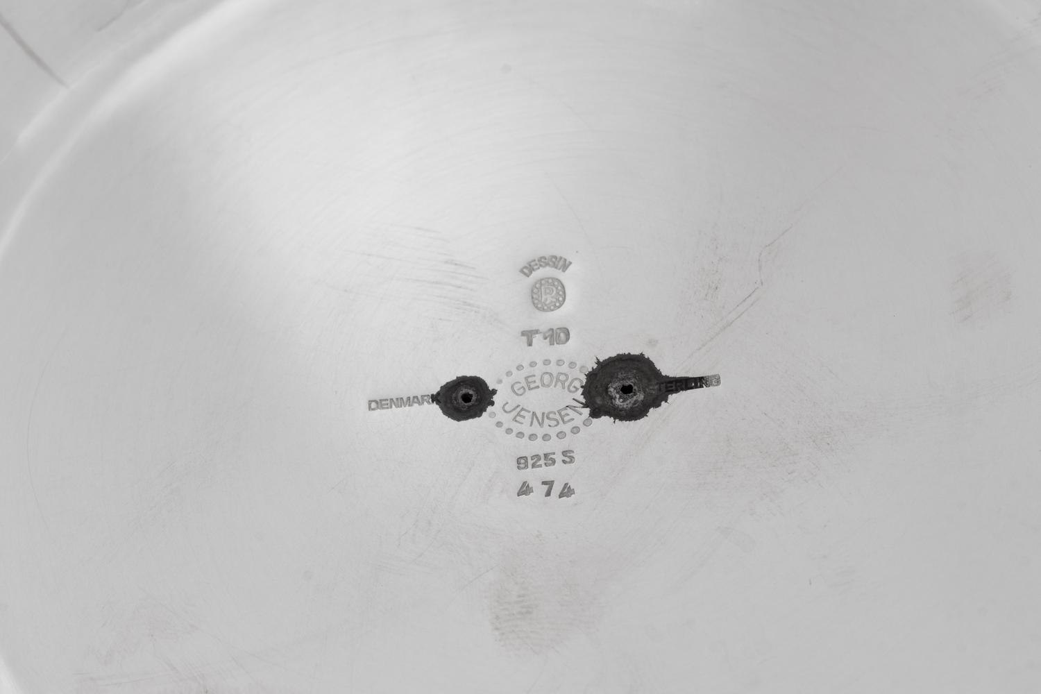 A Pair of Johan Rohde for Georg Jensen Silver Five-Light Candelabra