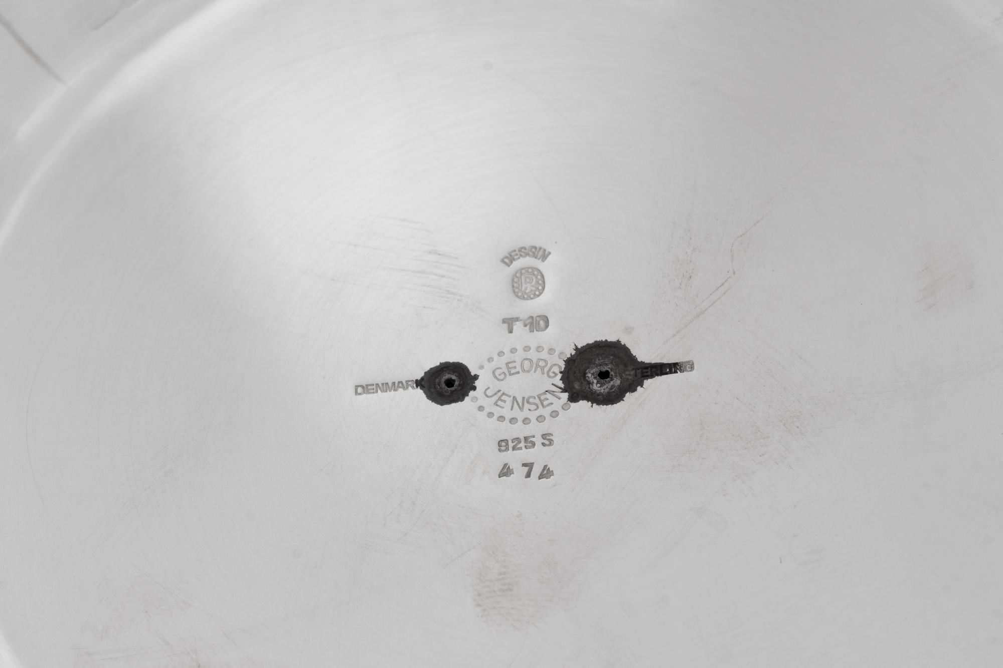 A Pair of Johan Rohde for Georg Jensen Silver Five-Light Candelabra