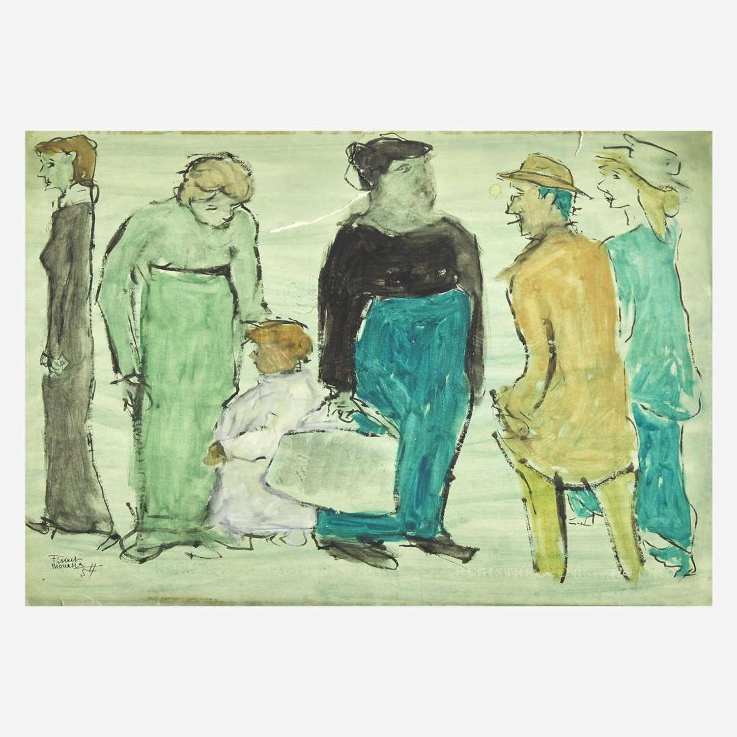Fikret Mualla (Turkish, 1903-1967) Rue Animée
