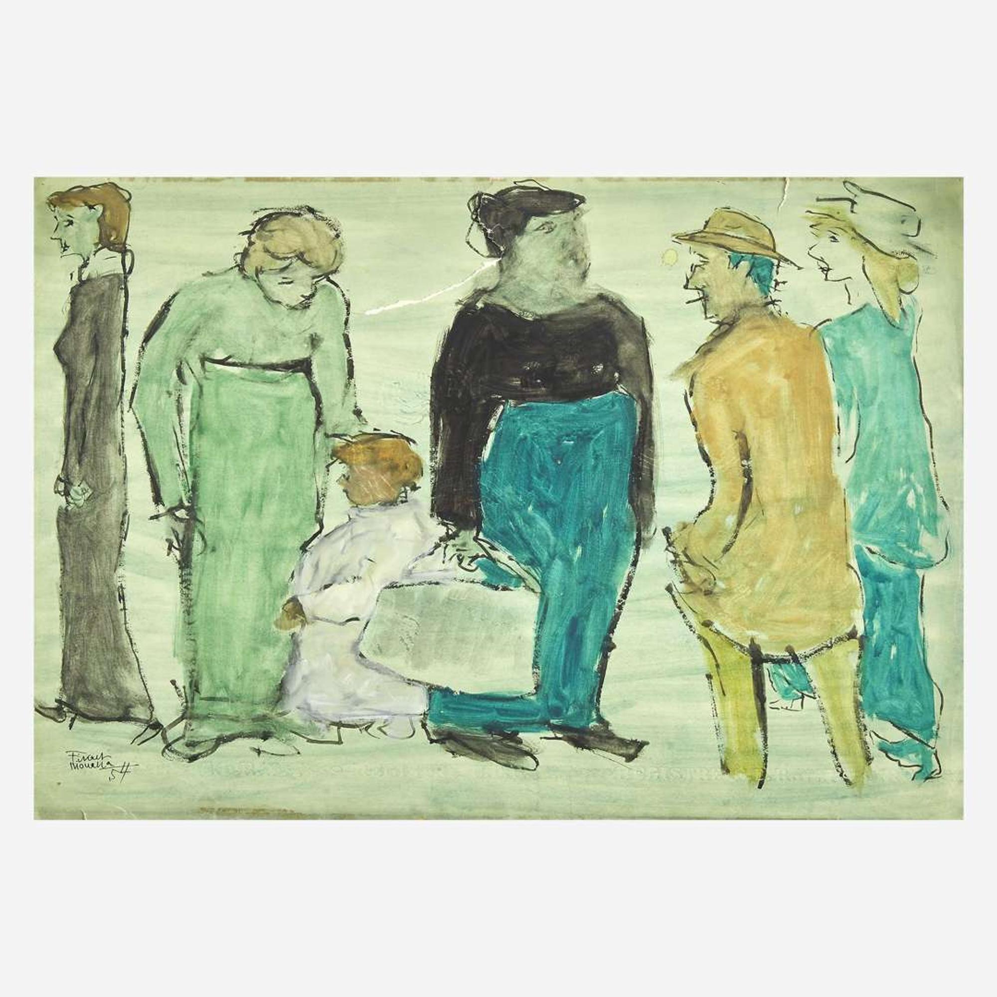 Fikret Mualla (Turkish, 1903-1967) Rue Animée