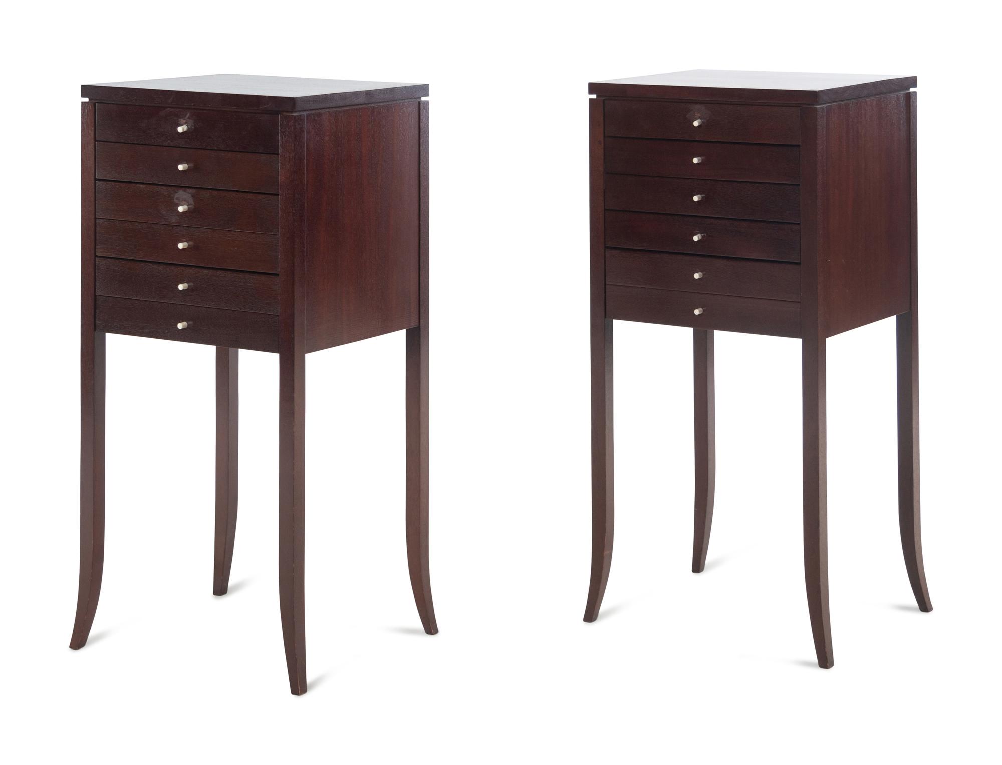 A Pair of Contemporary Stained Oak Chests of Drawers