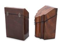 A Pair of George III Mahogany and Marquetry Cutlery Boxes
