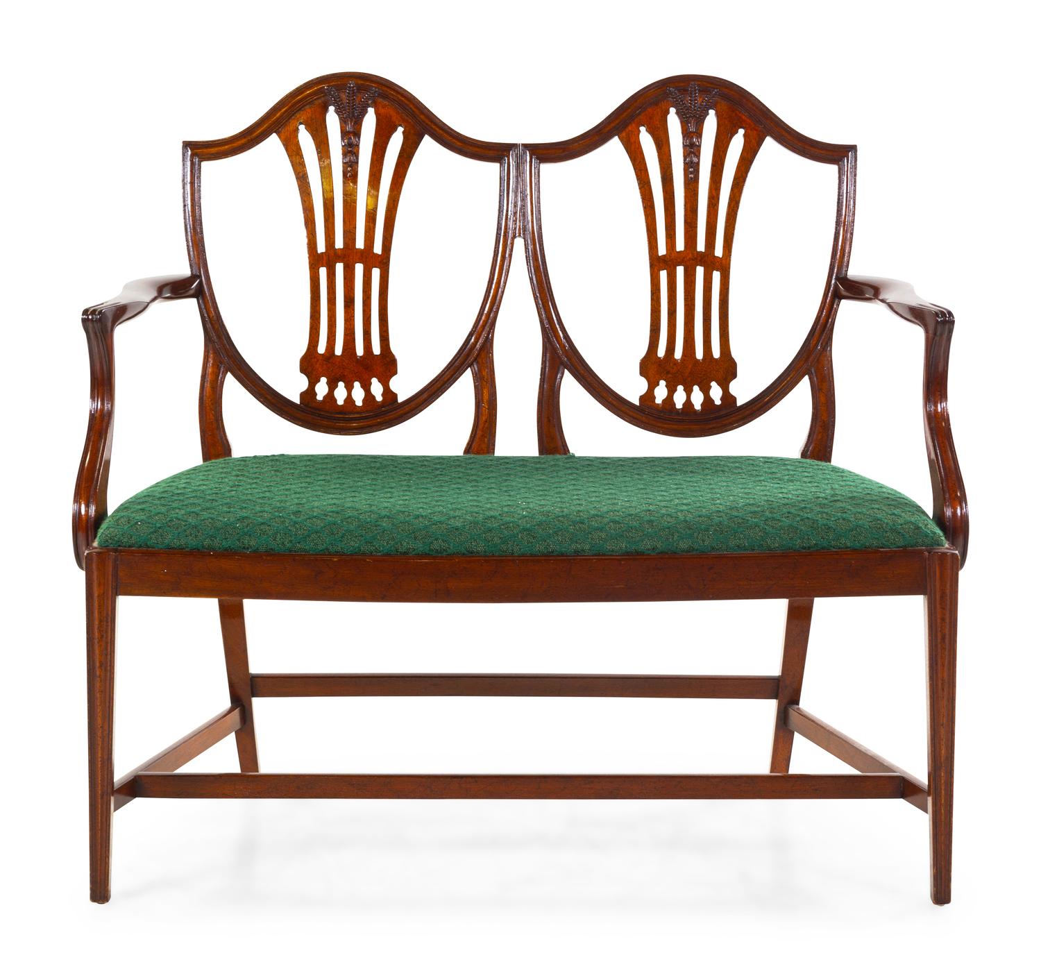 A George III Style Mahogany Double-Back Settee