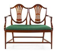 A George III Style Mahogany Double-Back Settee