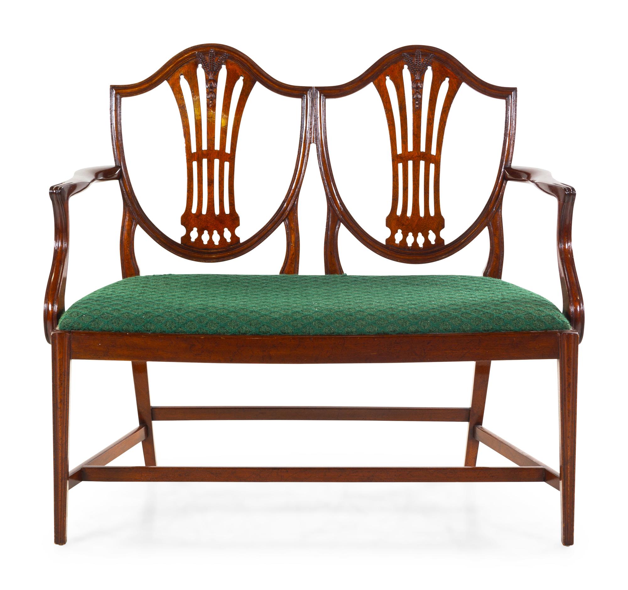 A George III Style Mahogany Double-Back Settee