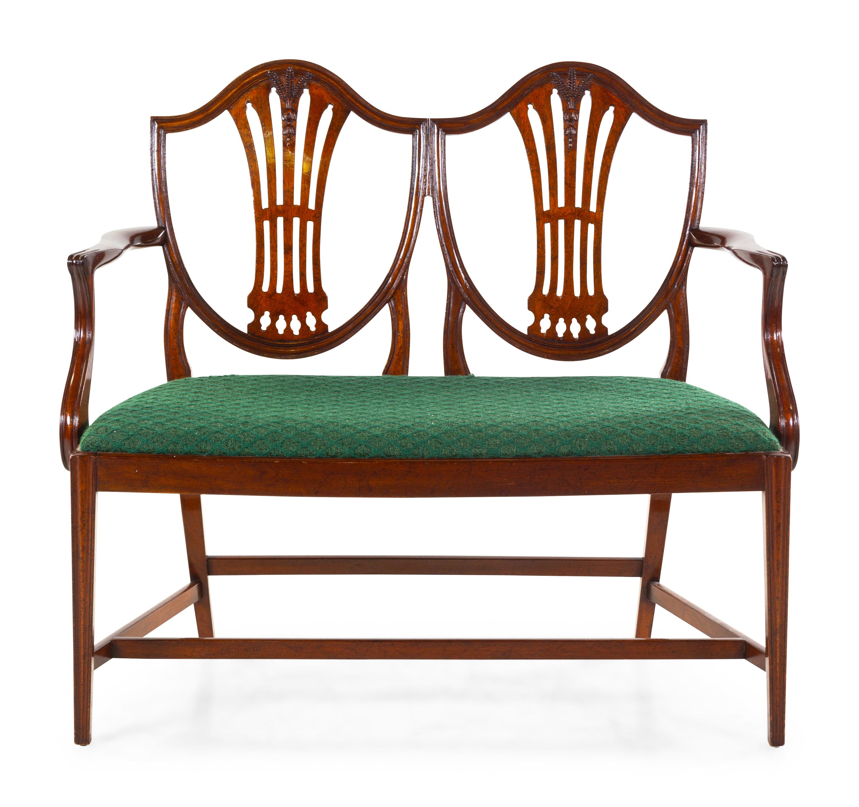 A George III Style Mahogany Double-Back Settee