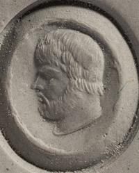 A Roman Amethyst Ring Stone with a Male Portrait Head — Set in a gold ring